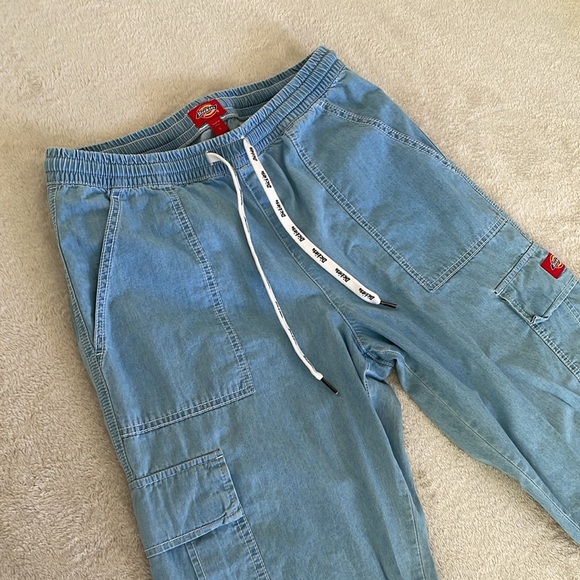 Dickies Light Denim Drawstring Cargo Pants - Picture 7 of 13